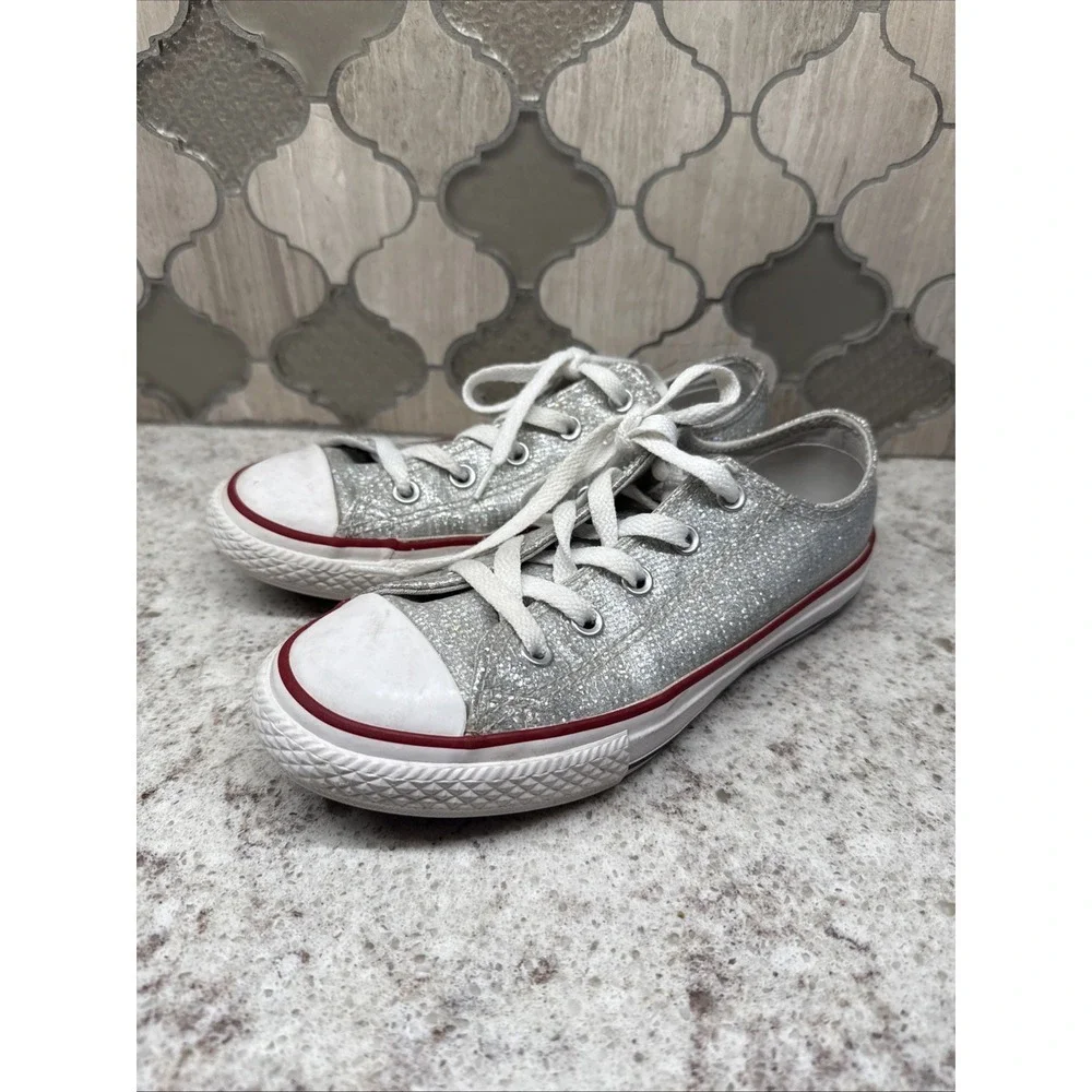 Converse All Star Chuck Taylor Shoes Junior Size 2 All Over Glitter Low Top
